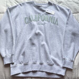 Reflex Gray Crewneck with Green California Print